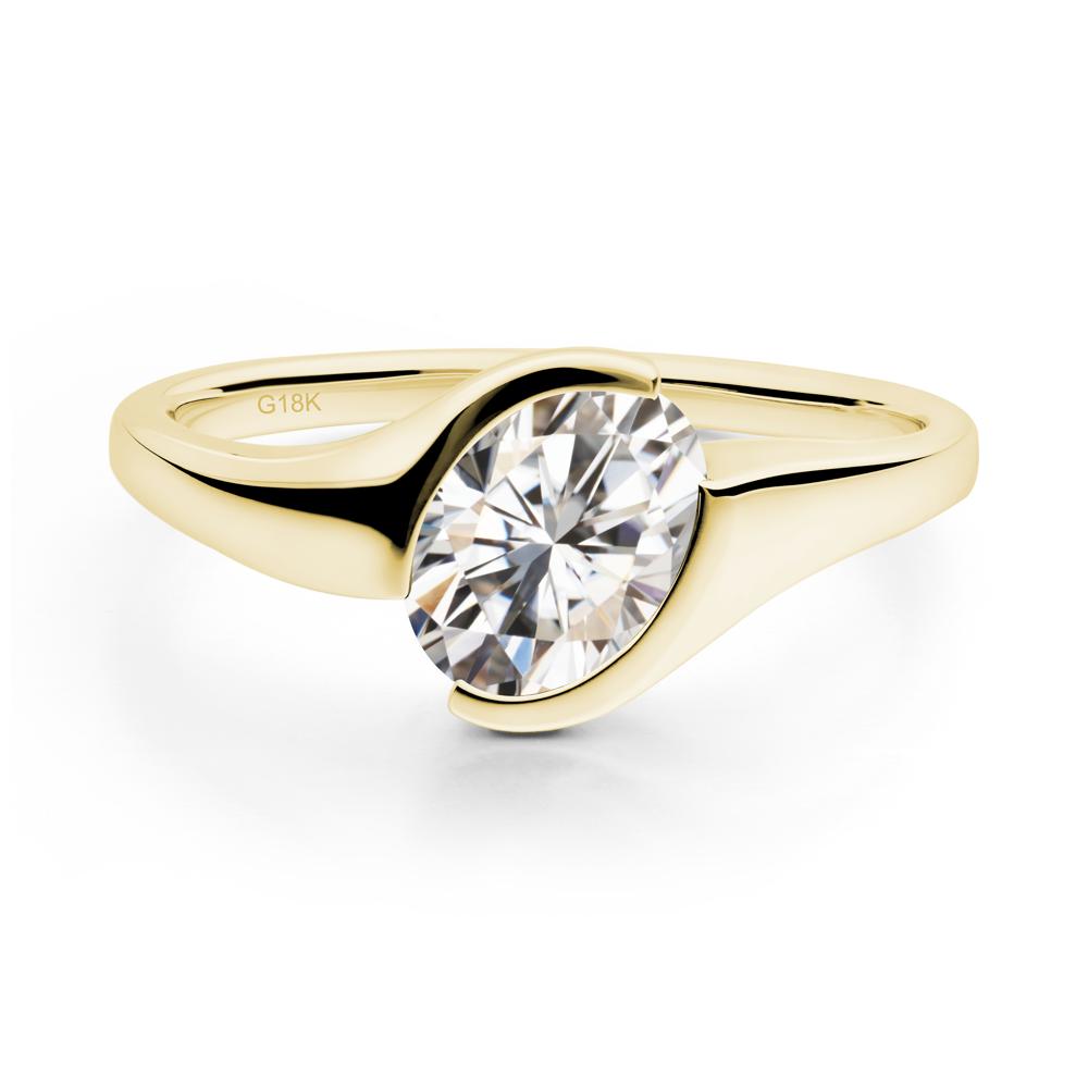 Oval Cut Moissanite Solitaire Bypass Ring - LUO Jewelry #metal_18k yellow gold