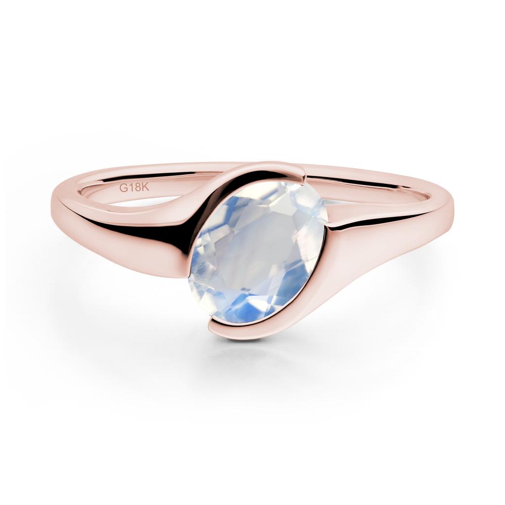 Oval Moonstone Tension Ring - LUO Jewelry #metal_18k rose gold