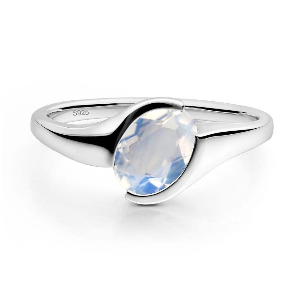 Oval Moonstone Tension Ring - LUO Jewelry #metal_sterling silver