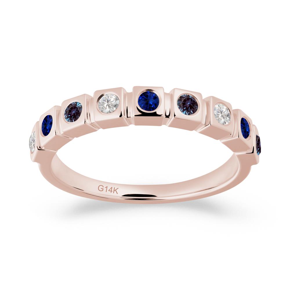 Alexandrite and Cubic Zirconia and Sapphire Multi-Stone Ring - LUO Jewelry #metal_14k rose gold