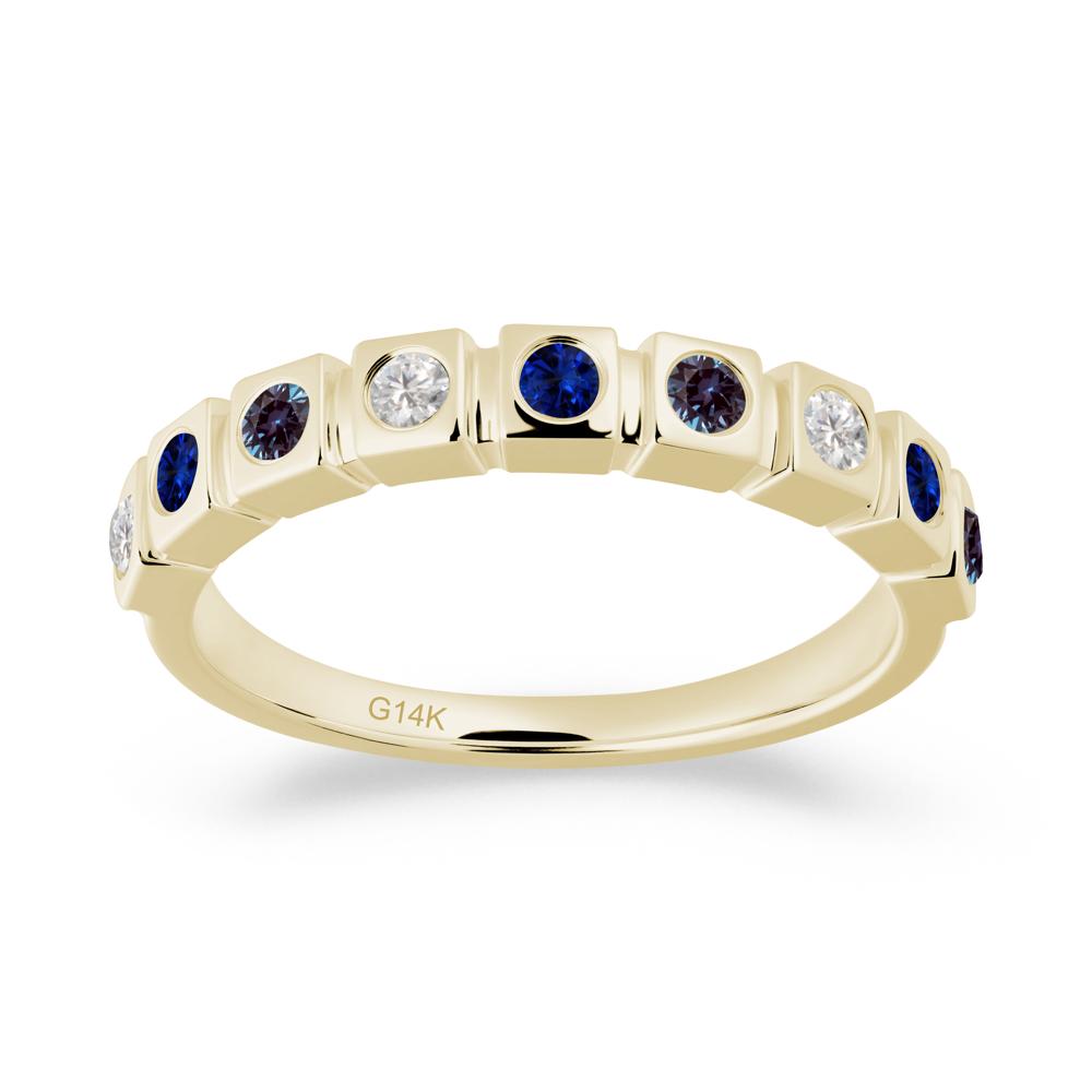Alexandrite and Cubic Zirconia and Sapphire Multi-Stone Ring - LUO Jewelry #metal_14k yellow gold