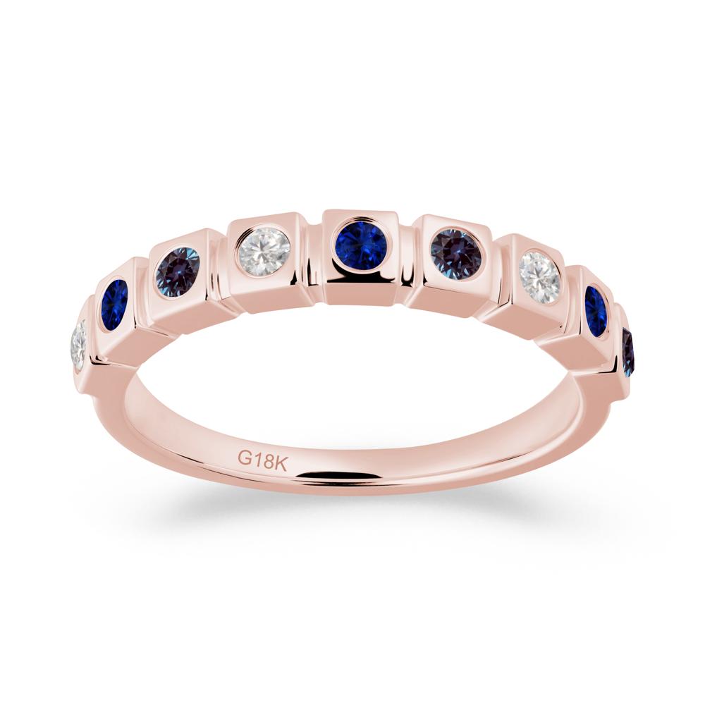 Alexandrite and Cubic Zirconia and Sapphire Multi-Stone Ring - LUO Jewelry #metal_18k rose gold