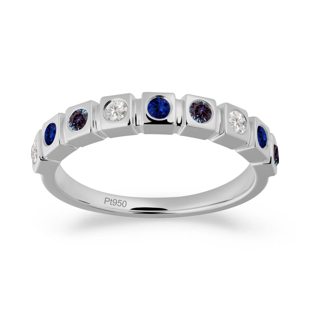 Alexandrite and Cubic Zirconia and Sapphire Multi-Stone Ring - LUO Jewelry #metal_platinum