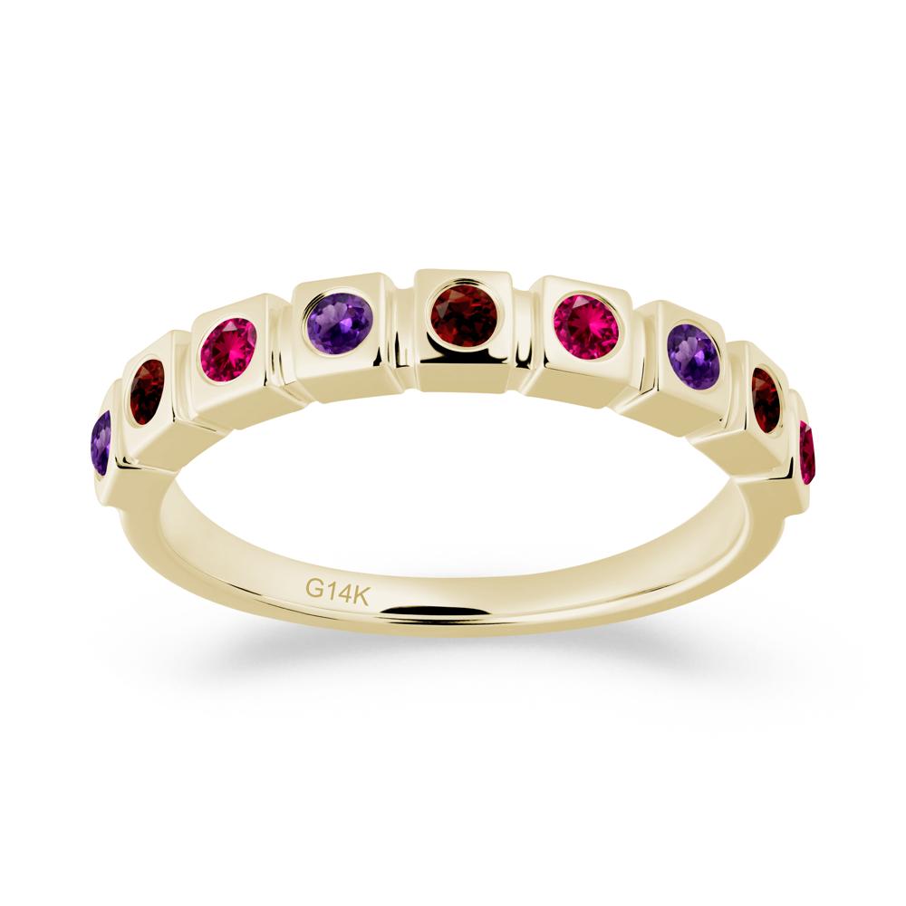 Amethyst and Ruby and Garnet Multi-Stone Ring - LUO Jewelry #metal_14k yellow gold