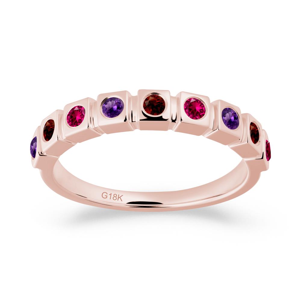 Amethyst and Ruby and Garnet Multi-Stone Ring - LUO Jewelry #metal_18k rose gold