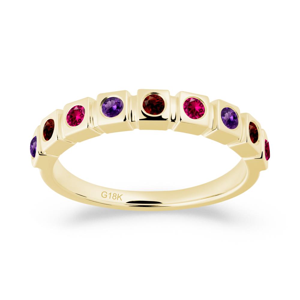 Amethyst and Ruby and Garnet Multi-Stone Ring - LUO Jewelry #metal_18k yellow gold
