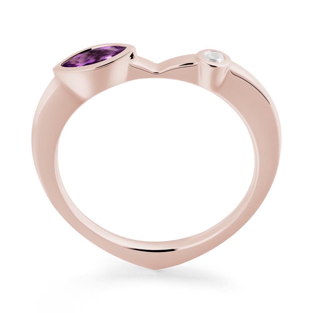 Amethyst Ring with Hidden Heart Design - LUO Jewelry #metal_14k rose gold