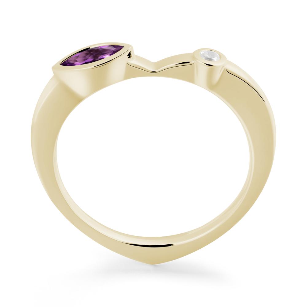 Amethyst Ring with Hidden Heart Design - LUO Jewelry #metal_14k yellow gold