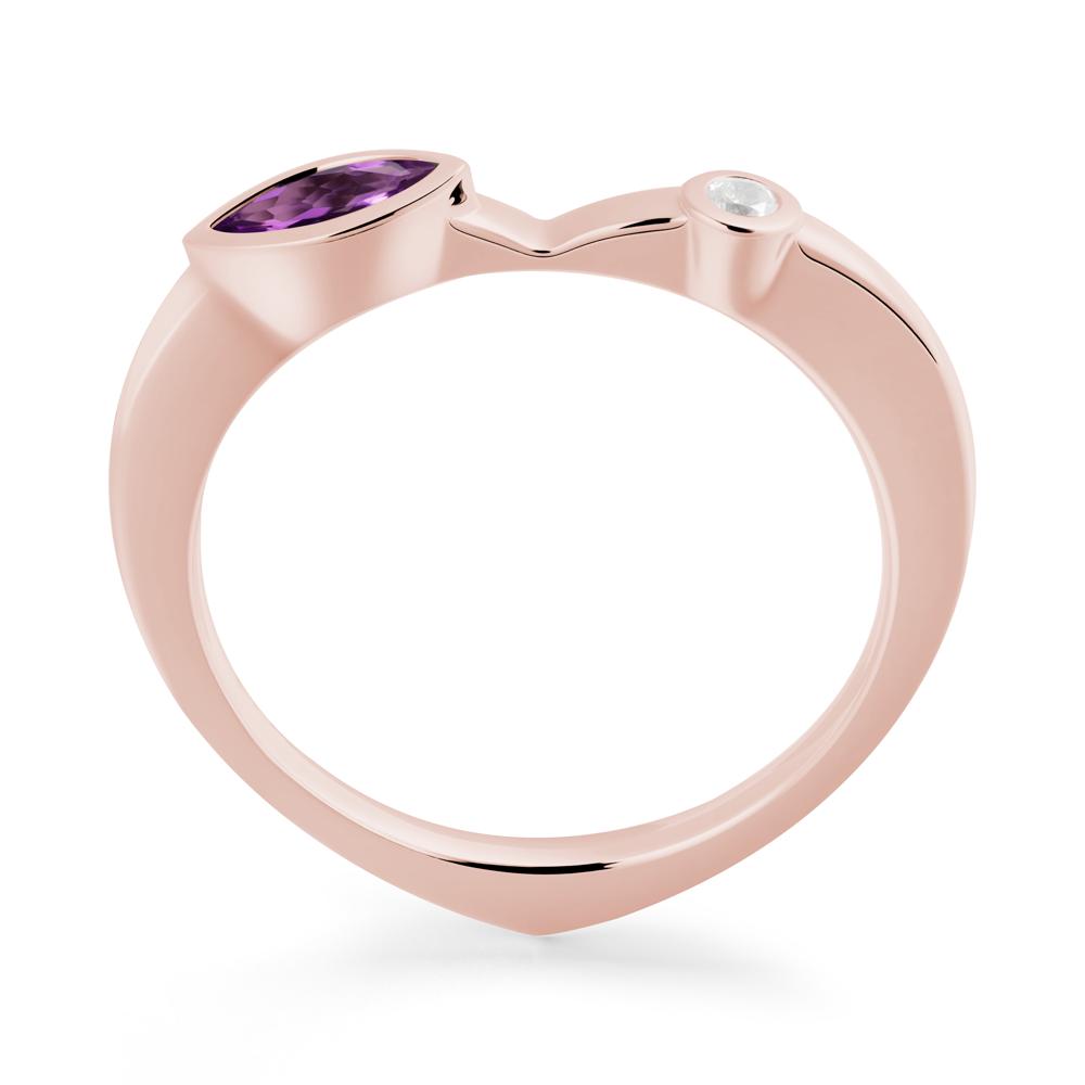 Amethyst Ring with Hidden Heart Design - LUO Jewelry #metal_18k rose gold