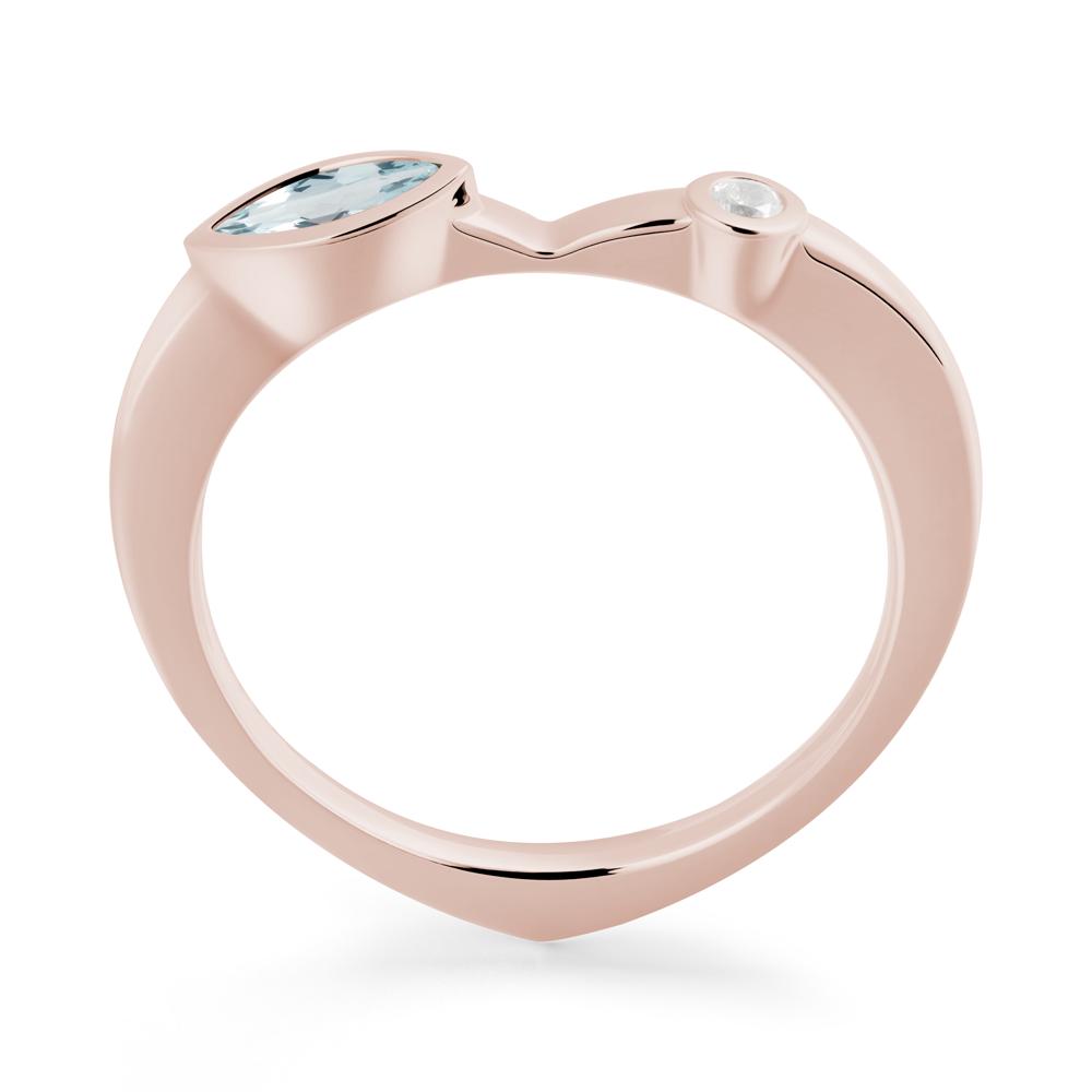 Aquamarine Ring with Hidden Heart Design - LUO Jewelry #metal_14k rose gold