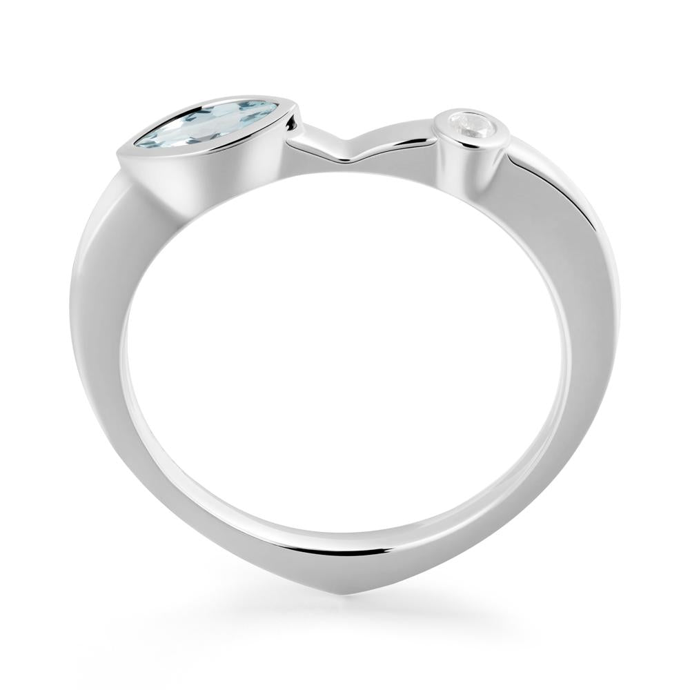 Aquamarine Ring with Hidden Heart Design - LUO Jewelry #metal_14k white gold