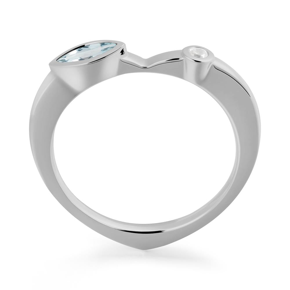 Aquamarine Ring with Hidden Heart Design - LUO Jewelry #metal_platinum