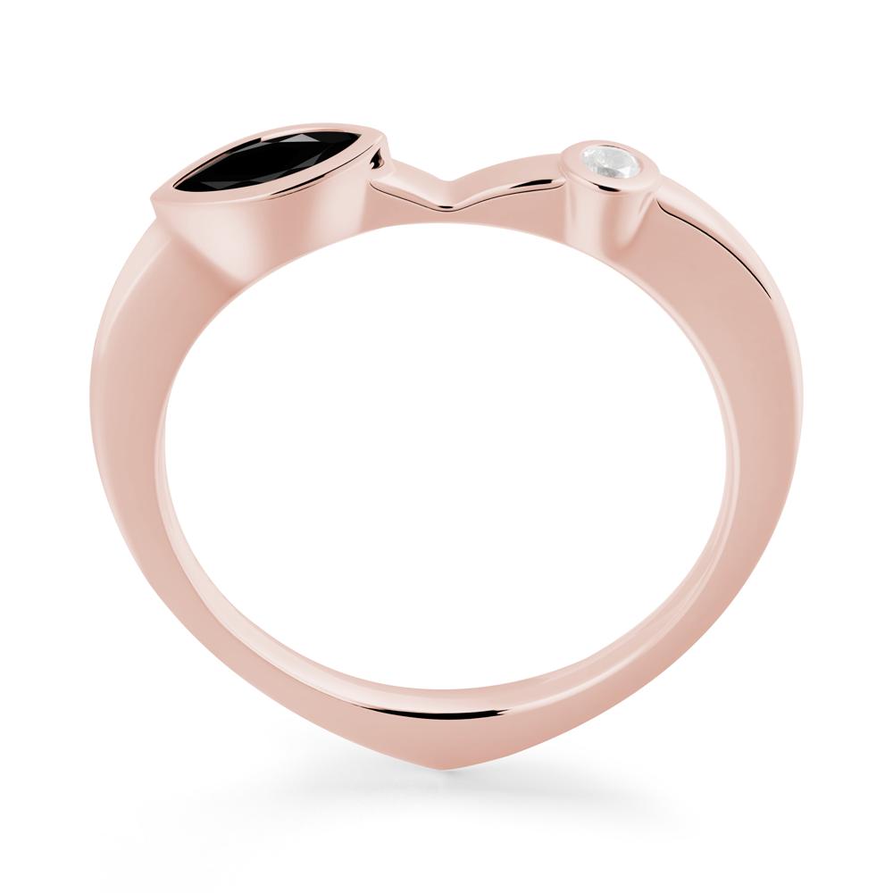 Black Spinel Ring with Hidden Heart Design - LUO Jewelry #metal_18k rose gold