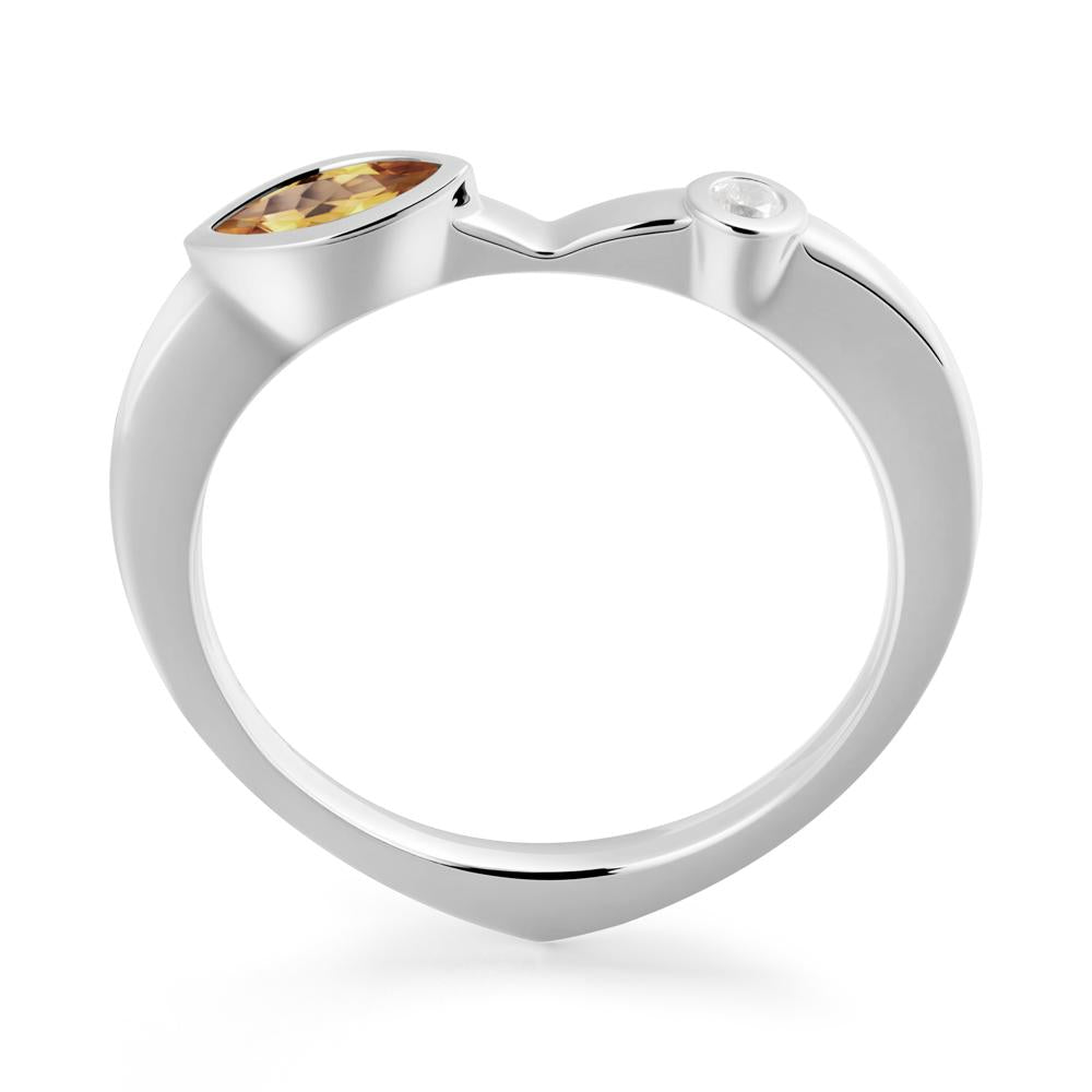 Citrine Ring with Hidden Heart Design - LUO Jewelry #metal_18k white gold
