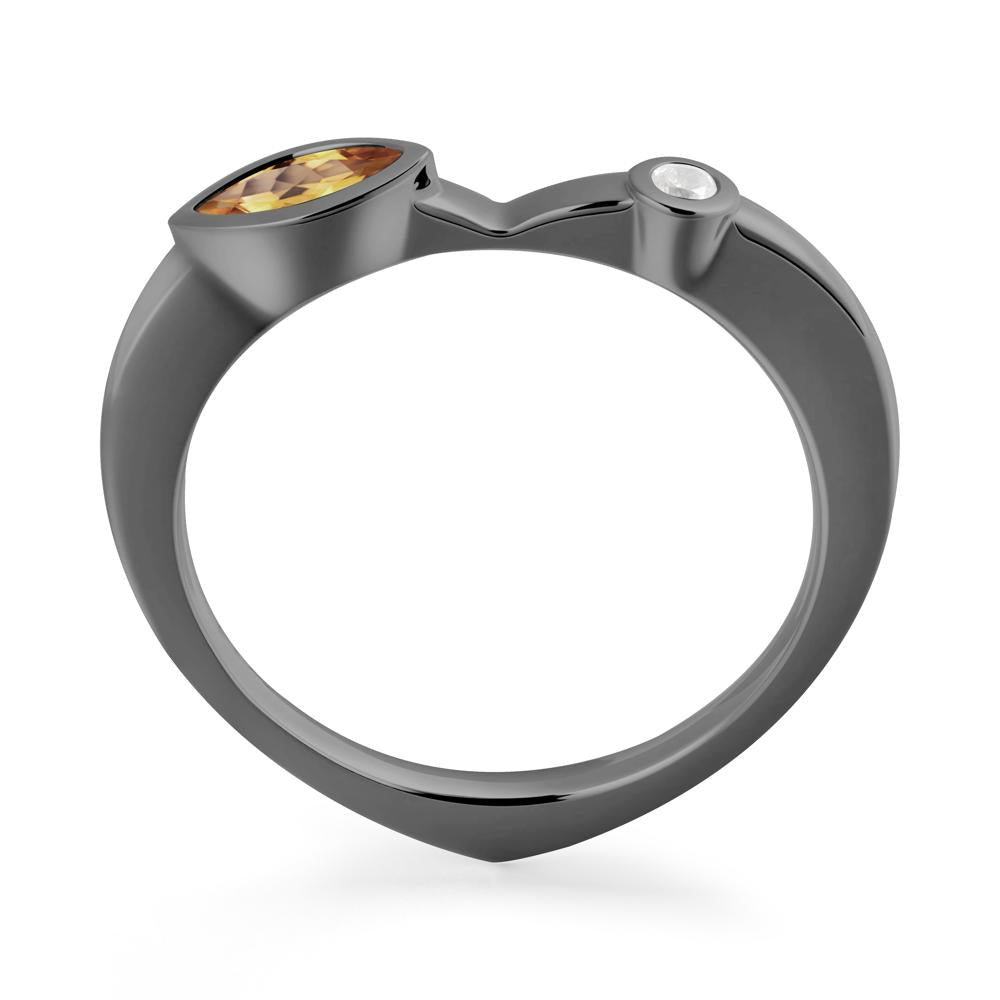 Citrine Ring with Hidden Heart Design - LUO Jewelry #metal_black finish sterling silver