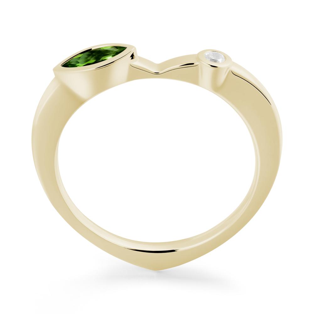 Bezel Set Marquise Diopside Promise Ring - LUO Jewelry #metal_14k yellow gold