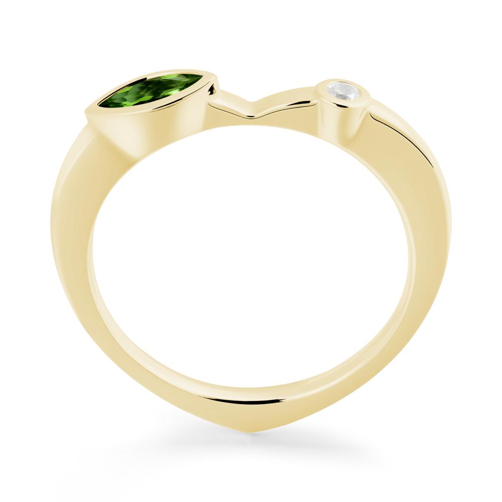 Bezel Set Marquise Diopside Promise Ring - LUO Jewelry #metal_18k yellow gold