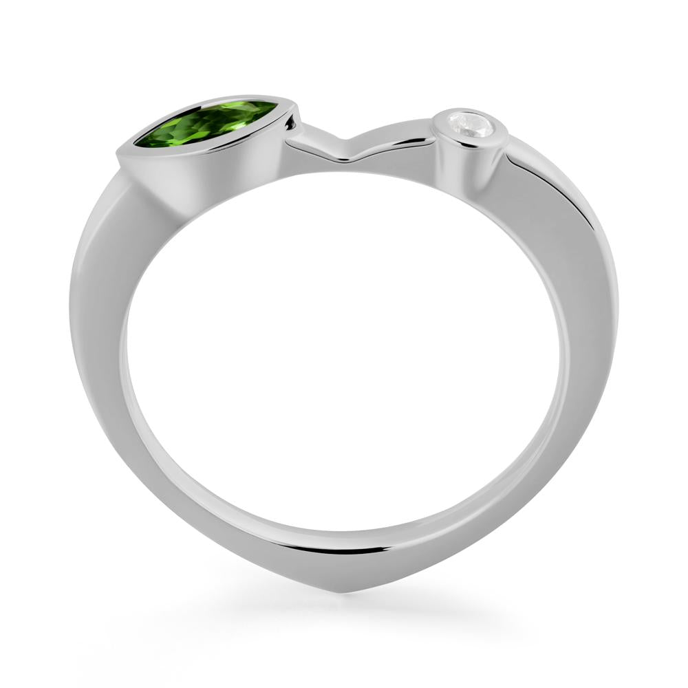 Bezel Set Marquise Diopside Promise Ring - LUO Jewelry #metal_platinum