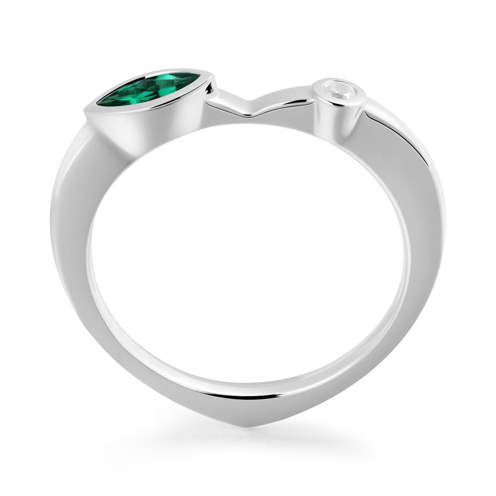 Emerald Ring with Hidden Heart Design - LUO Jewelry #metal_14k white gold