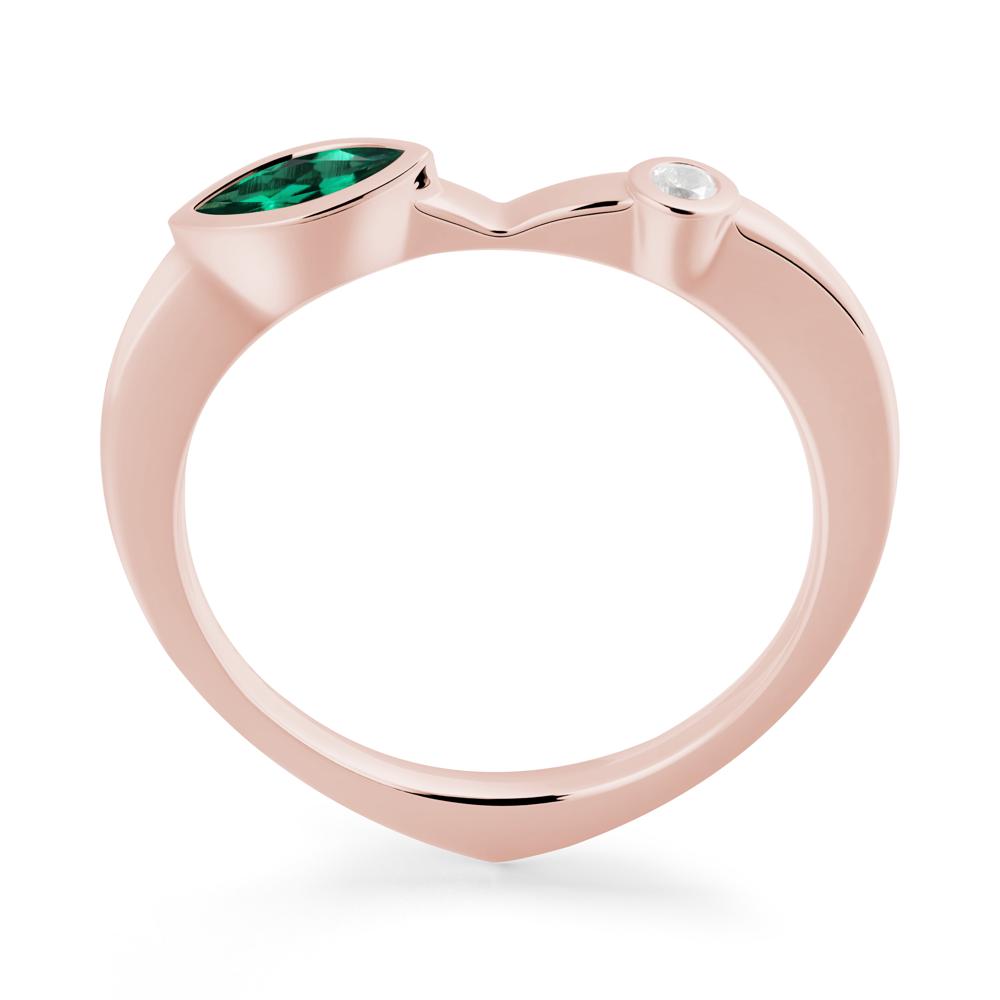 Emerald Ring with Hidden Heart Design - LUO Jewelry #metal_18k rose gold