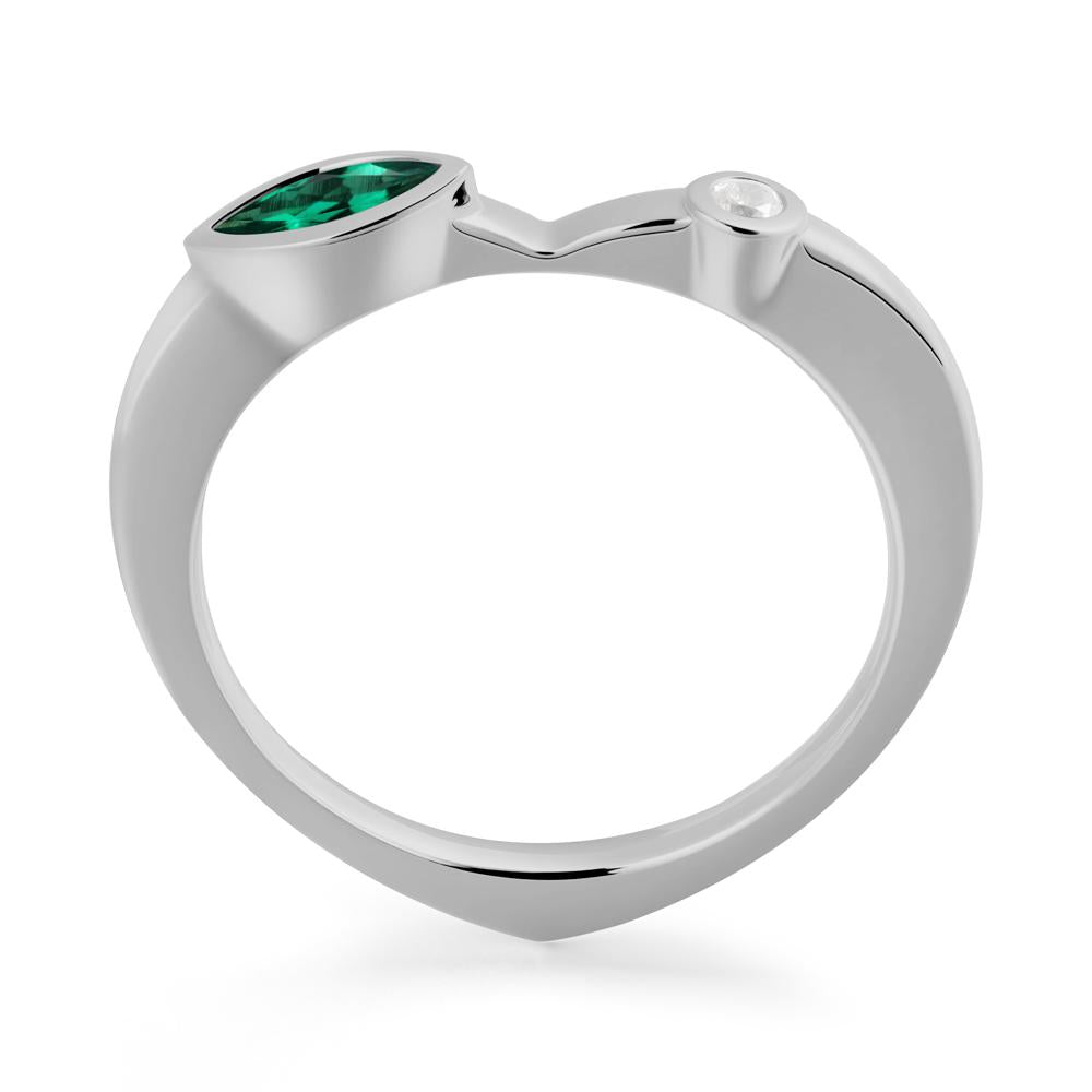 Emerald Ring with Hidden Heart Design - LUO Jewelry #metal_platinum