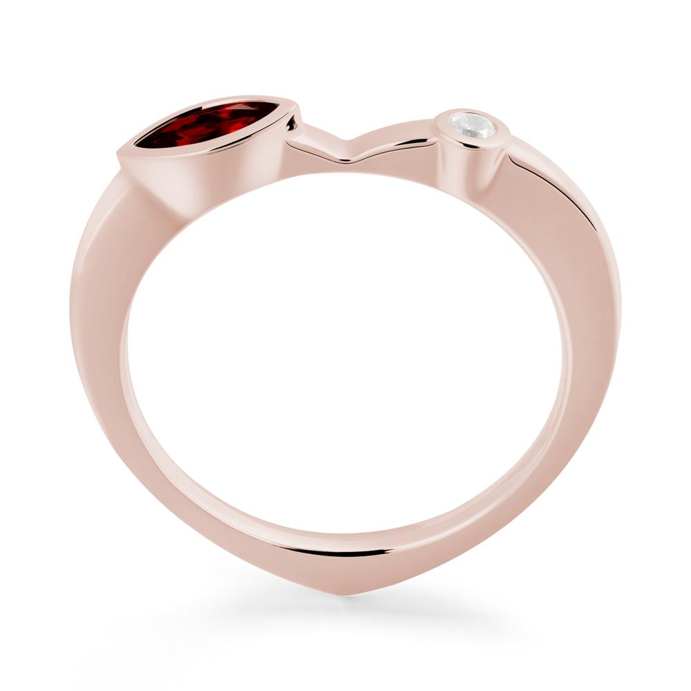 Bezel Set Marquise Garnet Promise Ring - LUO Jewelry #metal_14k rose gold