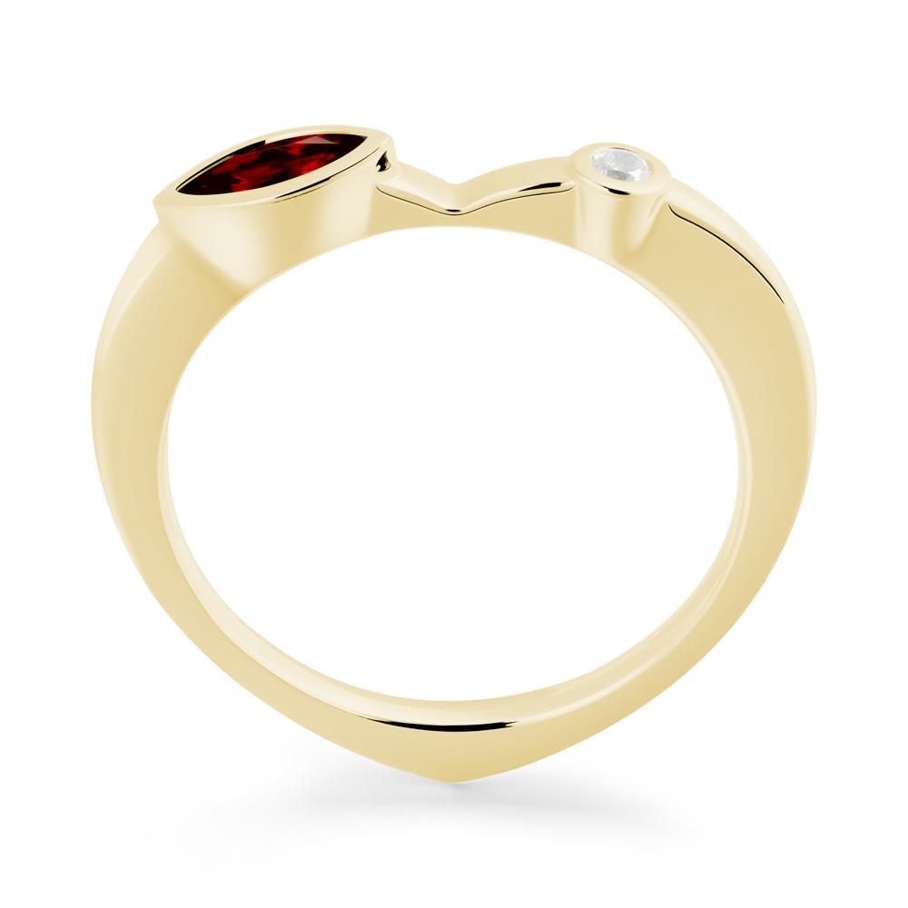 Bezel Set Marquise Garnet Promise Ring - LUO Jewelry #metal_18k yellow gold