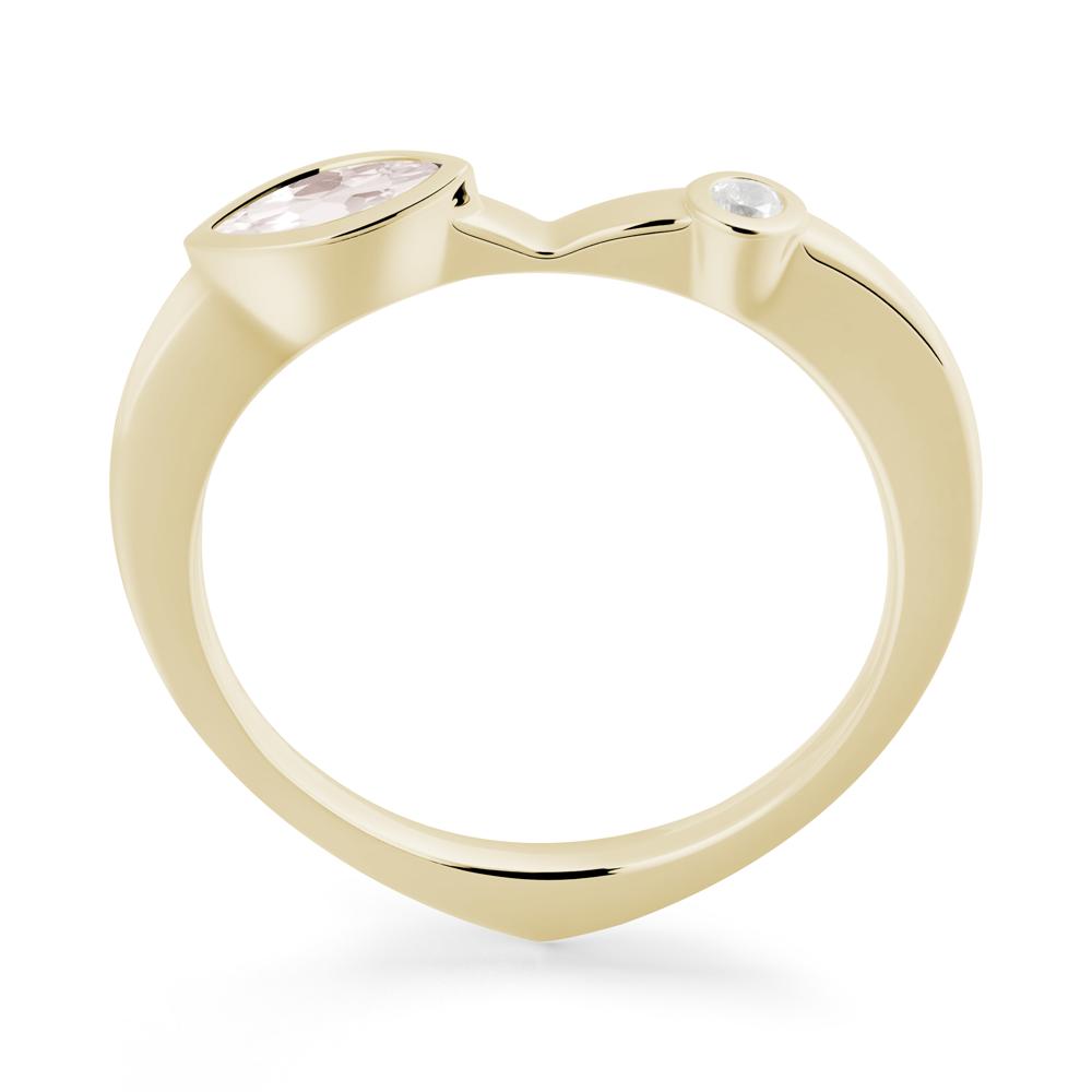 Morganite Ring with Hidden Heart Design - LUO Jewelry #metal_14k yellow gold