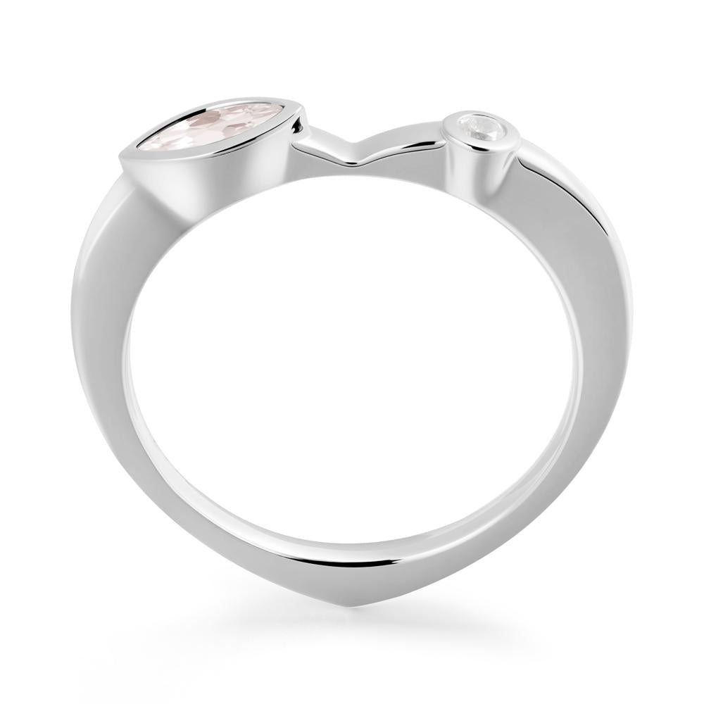 Morganite Ring with Hidden Heart Design - LUO Jewelry #metal_sterling silver