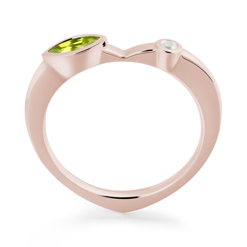 Bezel Set Marquise Peridot Promise Ring - LUO Jewelry #metal_14k rose gold