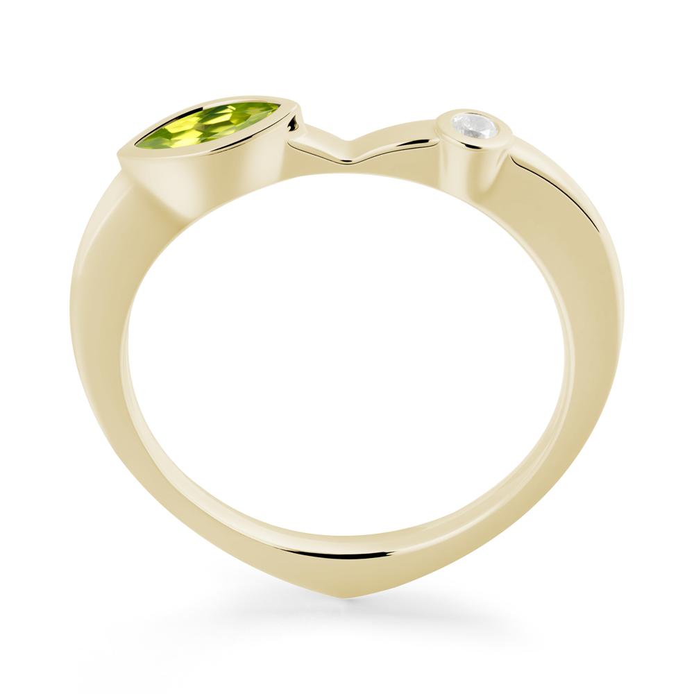 Bezel Set Marquise Peridot Promise Ring - LUO Jewelry #metal_14k yellow gold