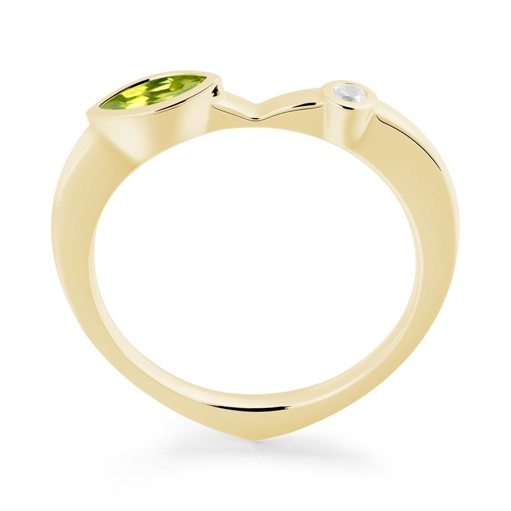 Bezel Set Marquise Peridot Promise Ring - LUO Jewelry #metal_18k yellow gold
