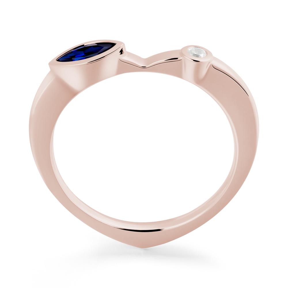 Sapphire Ring with Hidden Heart Design - LUO Jewelry #metal_14k rose gold