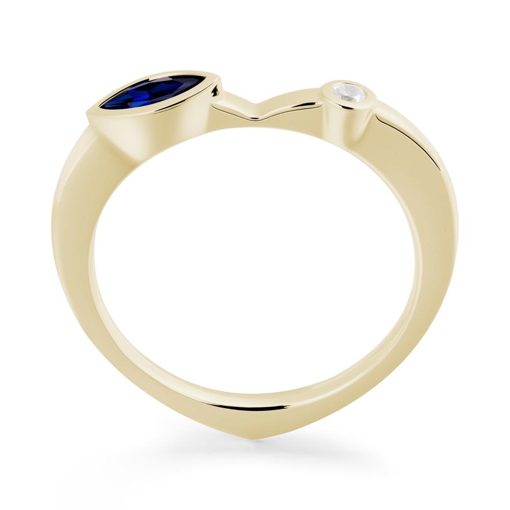 Sapphire Ring with Hidden Heart Design - LUO Jewelry #metal_14k yellow gold