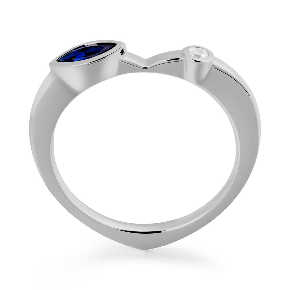 Sapphire Ring with Hidden Heart Design - LUO Jewelry #metal_platinum