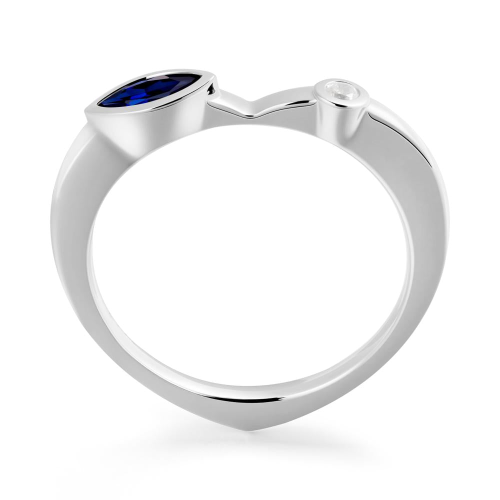 Sapphire Ring with Hidden Heart Design - LUO Jewelry #metal_sterling silver