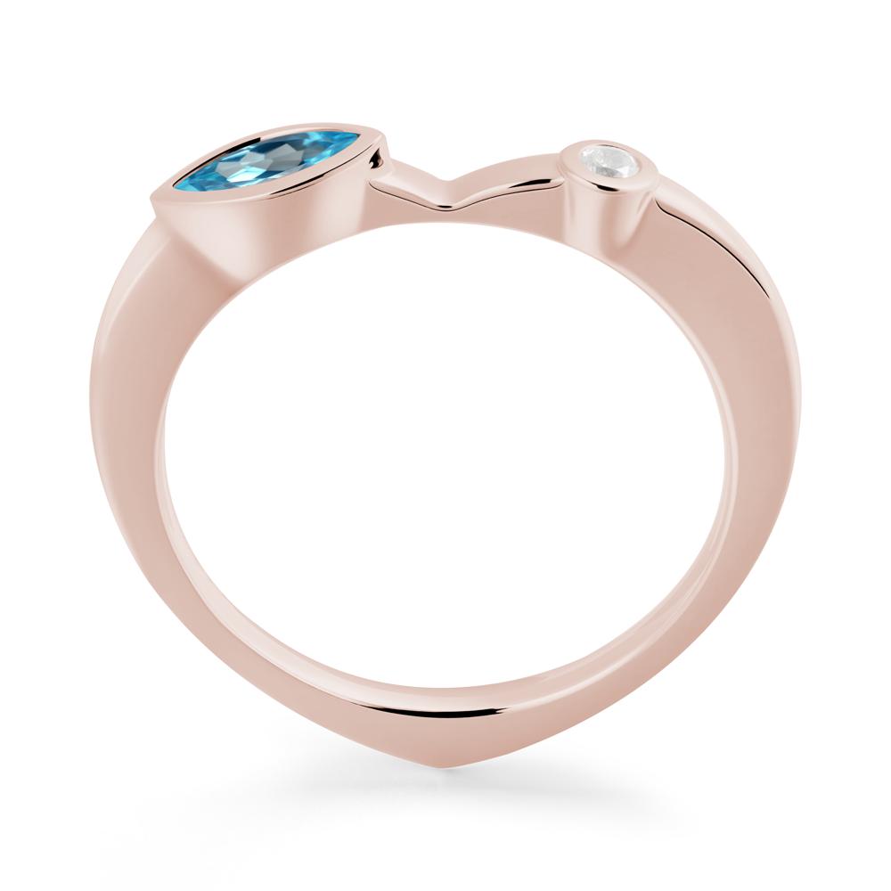 Swiss Blue Topaz Ring with Hidden Heart Design - LUO Jewelry #metal_14k rose gold