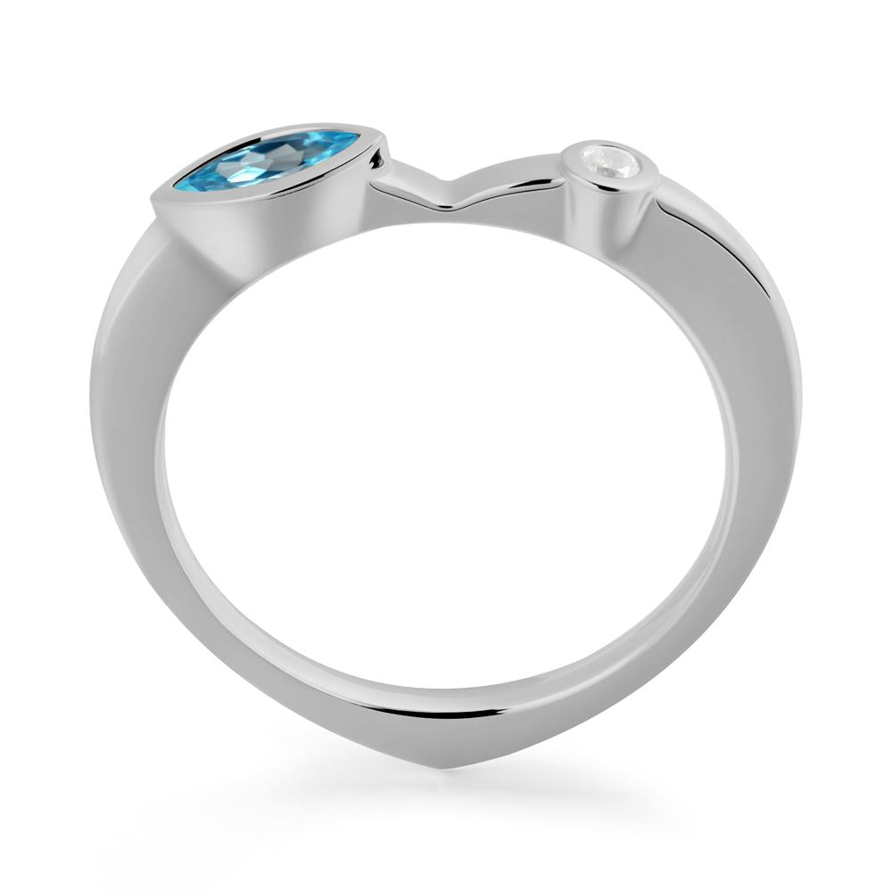 Swiss Blue Topaz Ring with Hidden Heart Design - LUO Jewelry #metal_platinum