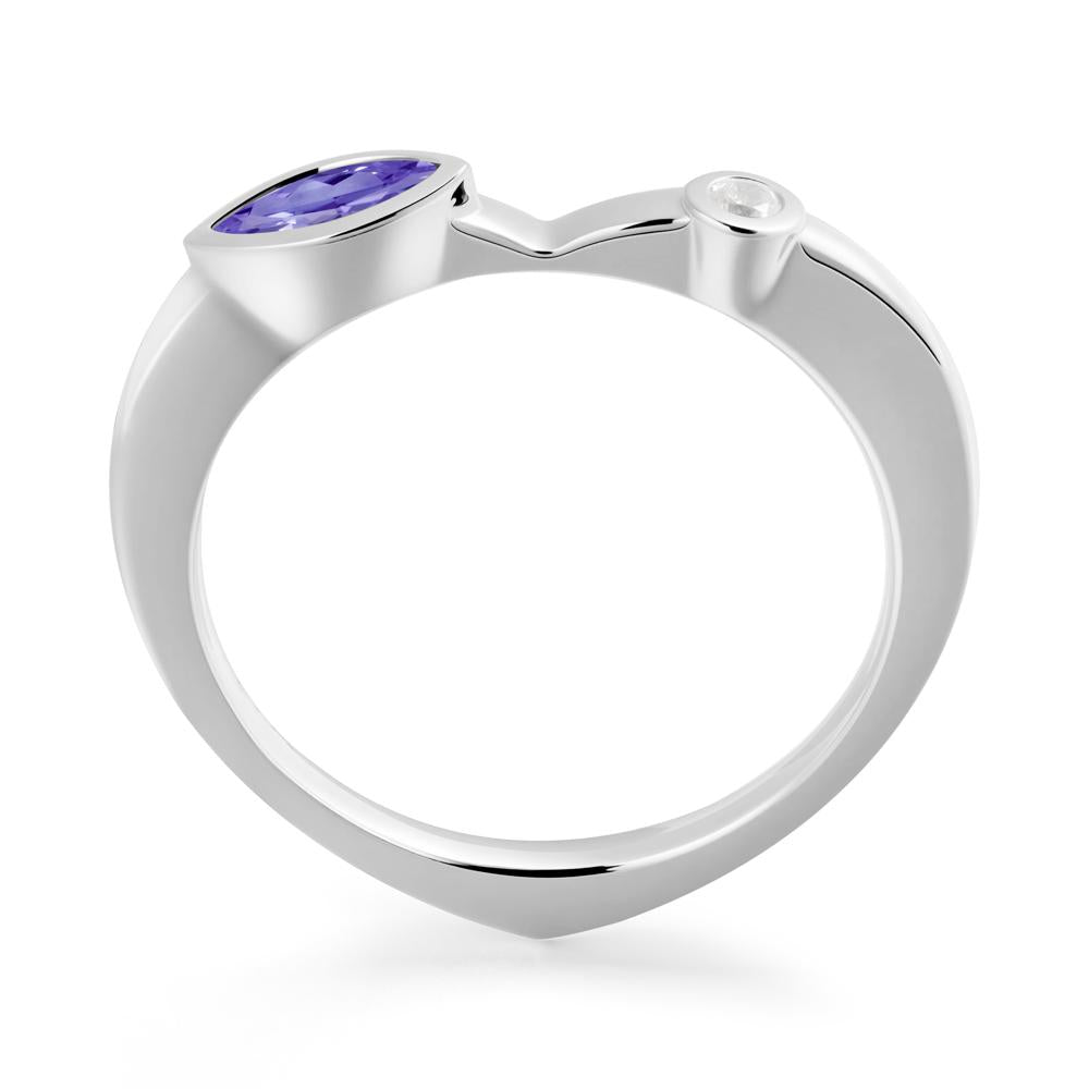 Tanzanite Ring with Hidden Heart Design - LUO Jewelry #metal_14k white gold