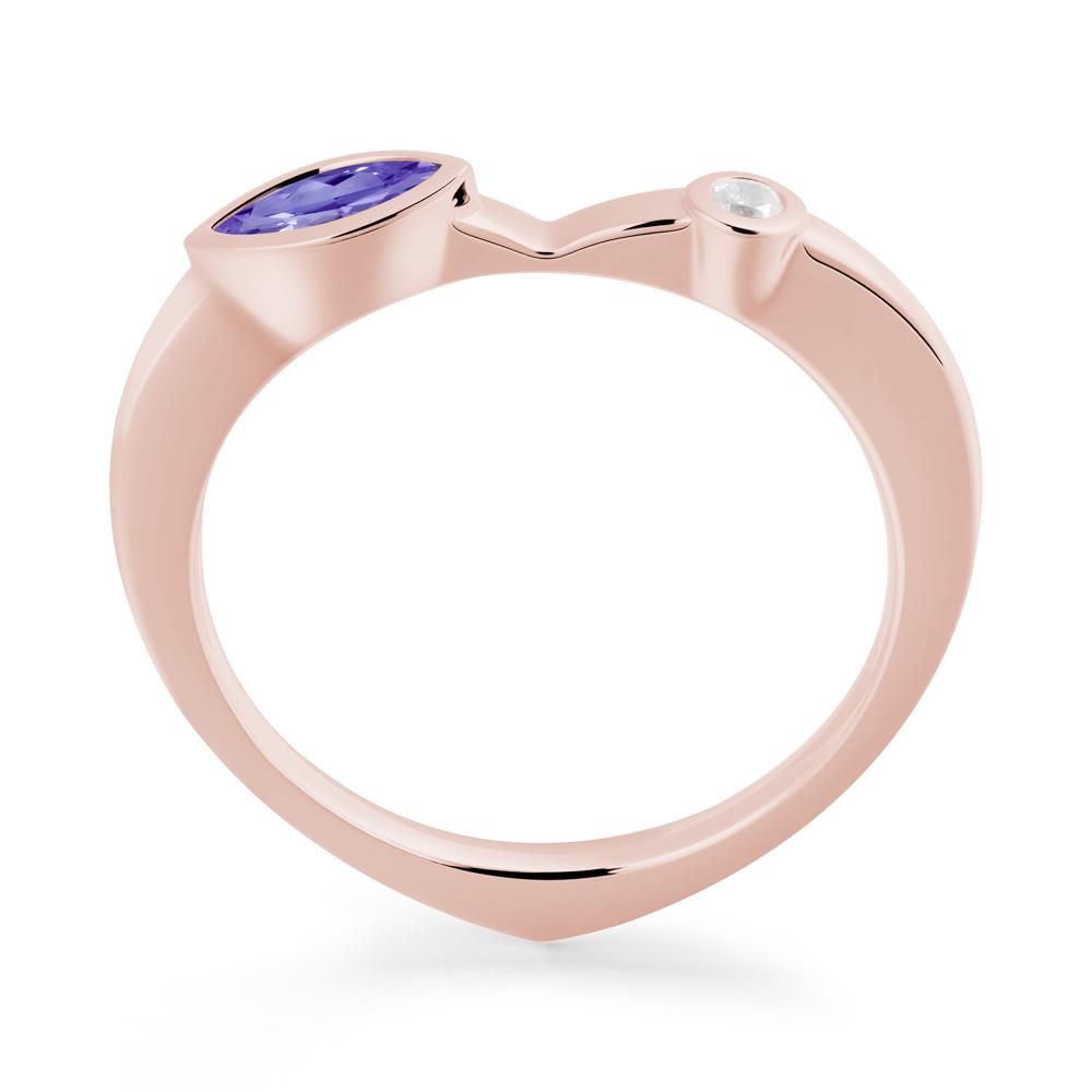 Tanzanite Ring with Hidden Heart Design - LUO Jewelry #metal_18k rose gold