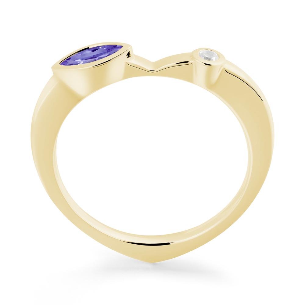 Tanzanite Ring with Hidden Heart Design - LUO Jewelry #metal_18k yellow gold