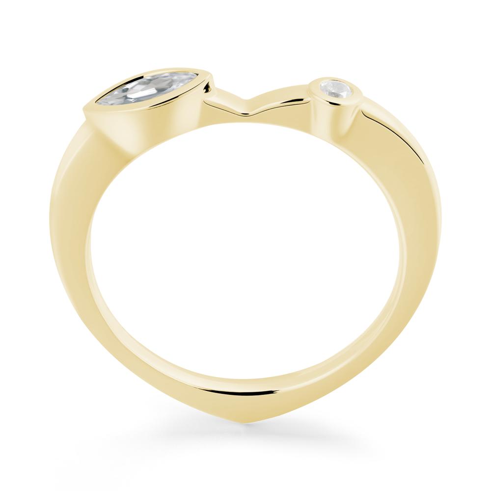 Bezel Set Marquise White Topaz Promise Ring - LUO Jewelry #metal_18k yellow gold