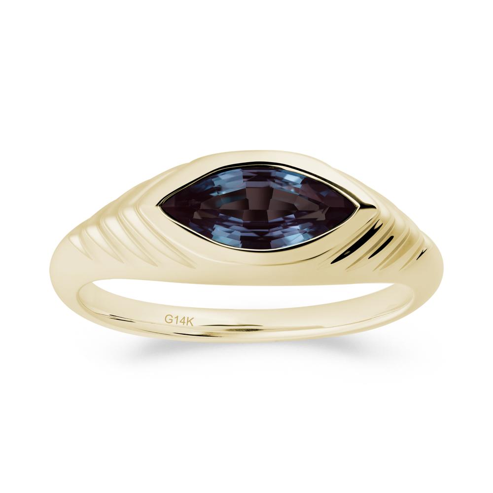 Marquise Alexandrite Statement Eye Ring - LUO Jewelry #metal_14k yellow gold