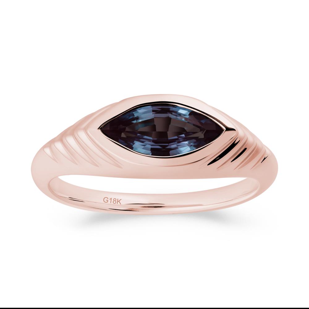 Marquise Alexandrite Statement Eye Ring - LUO Jewelry #metal_18k rose gold