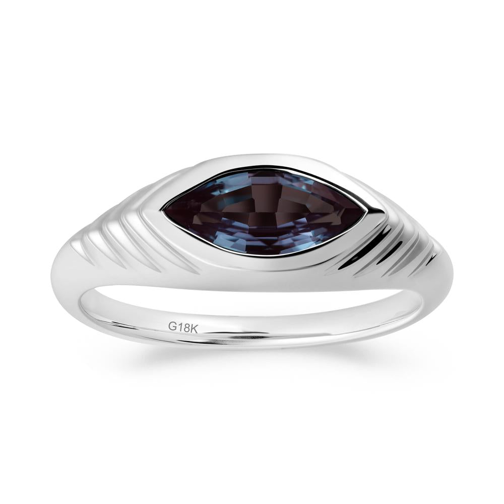 Marquise Alexandrite Statement Eye Ring - LUO Jewelry #metal_18k white gold