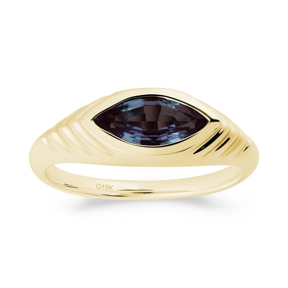 Marquise Alexandrite Statement Eye Ring - LUO Jewelry #metal_18k yellow gold