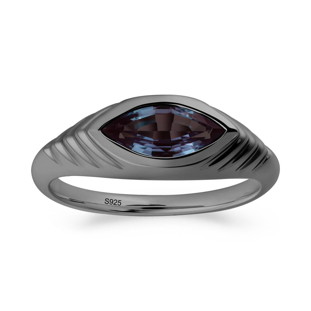Marquise Alexandrite Statement Eye Ring - LUO Jewelry #metal_black finish sterling silver