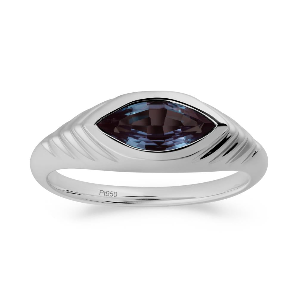 Marquise Alexandrite Statement Eye Ring - LUO Jewelry #metal_platinum