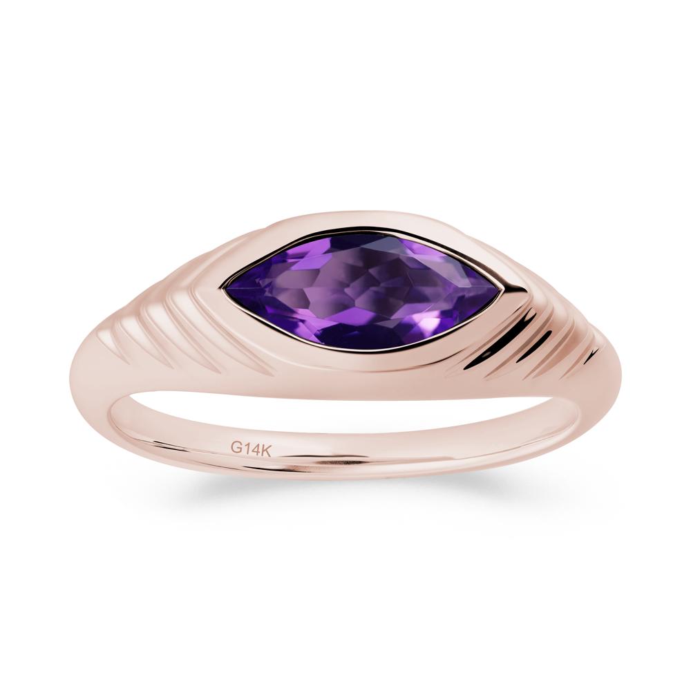 Evil Eye Inspired Amethyst Ring - LUO Jewelry #metal_14k rose gold