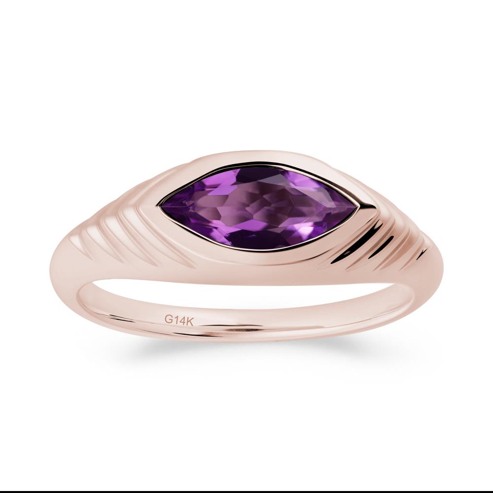 Evil Eye Inspired Amethyst Ring - LUO Jewelry #metal_14k rose gold